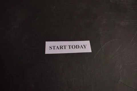 Minimal Start Today typography card with inspiring message and copy space Stock Photos