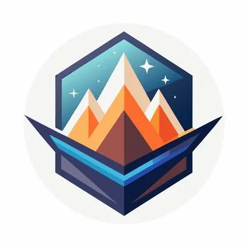 Minimal startup logo concept abstract geometric Stock Illustration