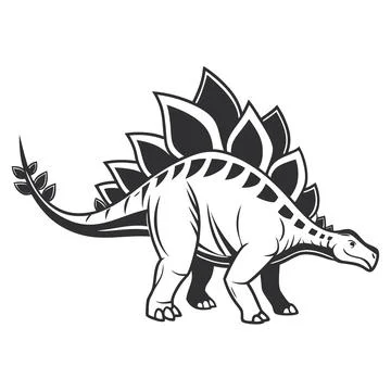Minimal Stegosaurus Dinosaur Vector Stock Illustration