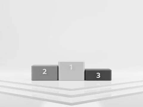 Minimal step podium on white background 3D render illustration Stock Illustration