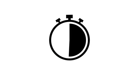 Minimal Stopwatch Countdown Animation Time Management Concept Stock Footage 335609205