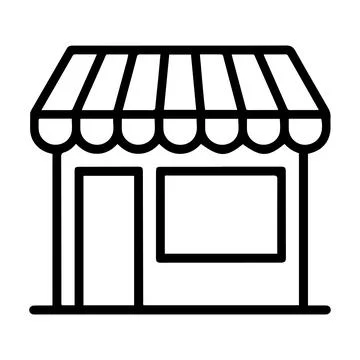 Minimal Store Front Shop Line Art Icon Simple Retail Store Outline Vector S.. Stock Illustration