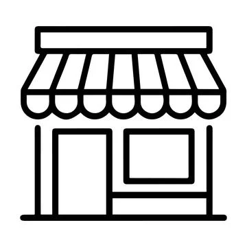 Minimal Store Front Shop Line Art Icon Simple Retail Store Outline Vector S.. Stock Illustration