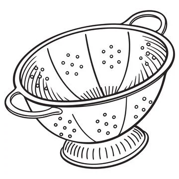 Minimal Strainer Kitchen Tool Vector Icon Graphic Stock Illustration