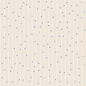 Minimal Stripe Seamless Pattern With Dots Handdrawn Lines Rustic Vector Doo.. 库存插图