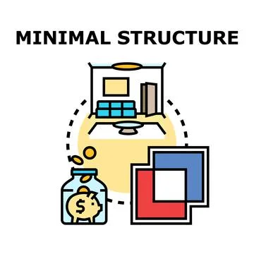 Minimal structure concept with financial and modular elements Stock Illustration