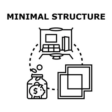 Minimal structure concept with financial and modular elements Stock Illustration