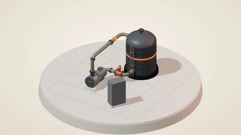 Minimal studio industrial equipment orbit animation Stock Footage 339333353