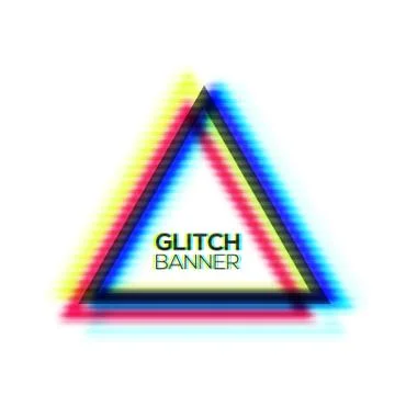 Minimal style art. Glitch texture triangle frame. Stock Illustration
