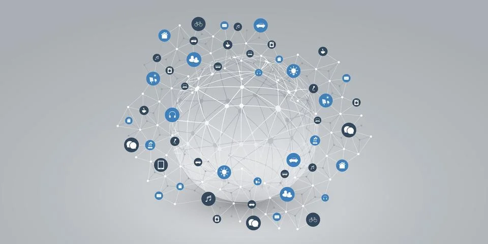 Minimal Style Cloud Computing, Internet of Things and Telecommunications Co.. Illustrazione stock