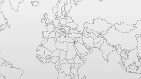 Minimal style World Map Animation. Glowing hot points in Global white black Map  Stock-Footage 254883291