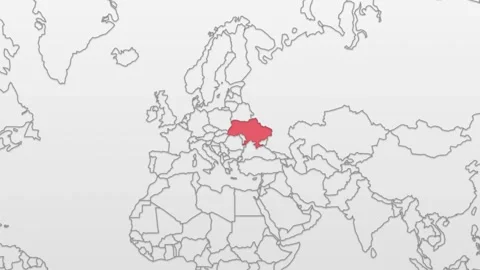 Minimal style World Map Animation. Glowing hot points in Global white black Map  Stock Footage 254883312