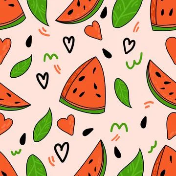 Minimal summer trendy vector tile seamless pattern in doodle style Stock Illustration