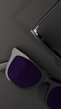 Minimal sunglasses render with artistic angle Stock Illustration