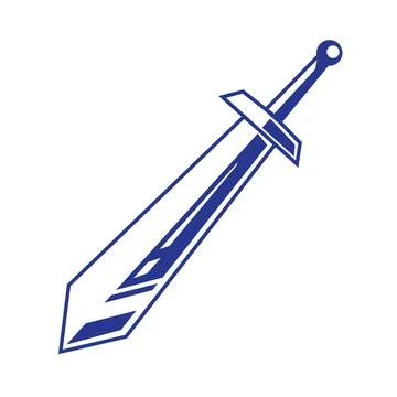 Minimal sword icon strength Stock Illustration