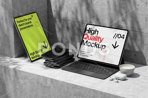 Minimal Tablet and Laptop Mockup PSD Template