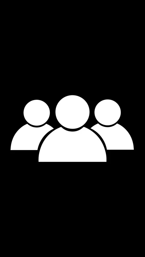 Minimal team profile icon three user silhouettes deep space, clean interface sty Stock Footage 340414323