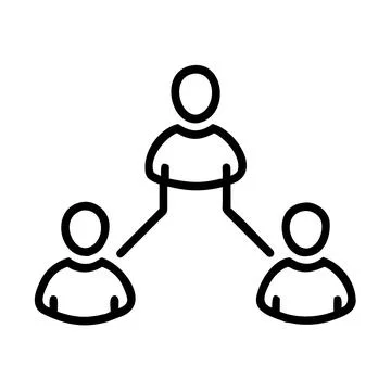 Minimal teamwork icon abstract connected human sh Stock Illustration