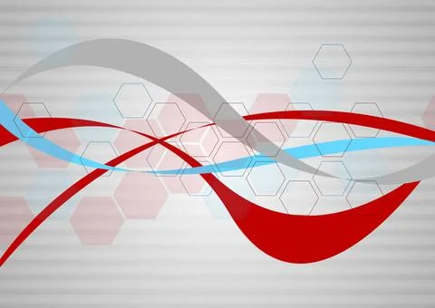 Minimal tech background Minimal tech abstract background with waves and he... Stock Photos