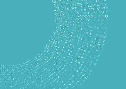 Minimal tech blue halftones dotted circles abstract background Stock Illustration