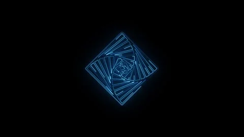Minimal tech square geometric illusion backdrop with glowing stroke. Stock Footage 340213572