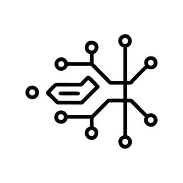 Minimal technology icon abstract circuit inspired Stock Illustration