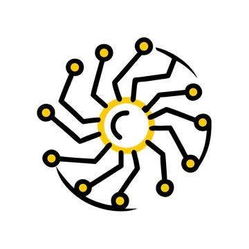 Minimal technology icon abstract circuit inspireds Stock Illustration