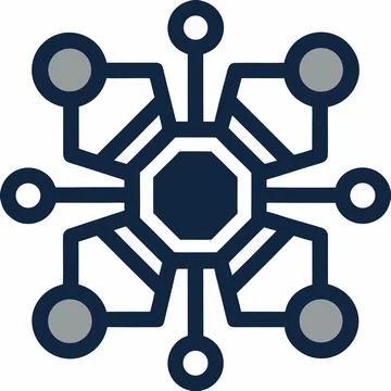 Minimal Technology Icon with Abstract Circuit Board Design Stock Illustration