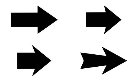 Minimal Thick Right Arrow Set Stock Illustration