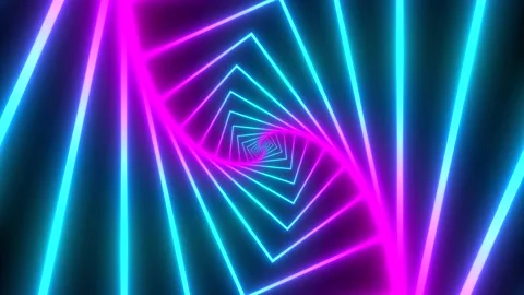 Minimal thin fluorescent spiral in infinite rotation. Stock Footage 136910665