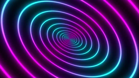 Minimal thin fluorescent spiral in infinite rotation. Stock Footage 138257967