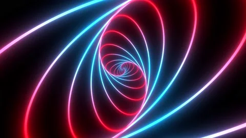 Minimal thin fluorescent spiral in infinite rotation. Stock Footage 138747904