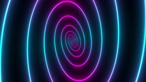 Minimal thin fluorescent spiral in infinite rotation. Stock Footage 142464518