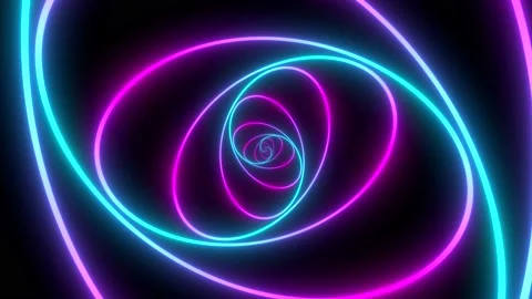 Minimal thin fluorescent spiral in infinite rotation. Stock Footage 143669245