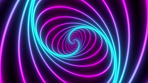 Minimal thin fluorescent spiral in infinite rotation. Stock Footage 145292979