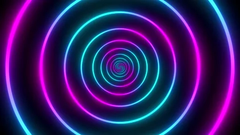 Minimal thin fluorescent spiral in infinite rotation. Stock Footage 149682986