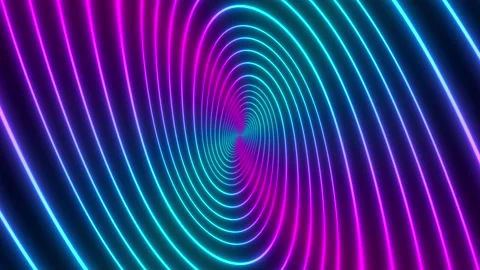 Minimal thin fluorescent spiral in infinite rotation. Stock Footage 151315677