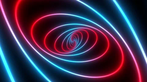 Minimal thin fluorescent spiral in infinite rotation. Stock Footage 161898763