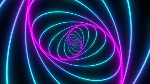 Minimal thin fluorescent spiral in infinite rotation. Stock Footage 169691190