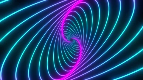 Minimal thin fluorescent spiral in infinite rotation. Stock Footage 171598248