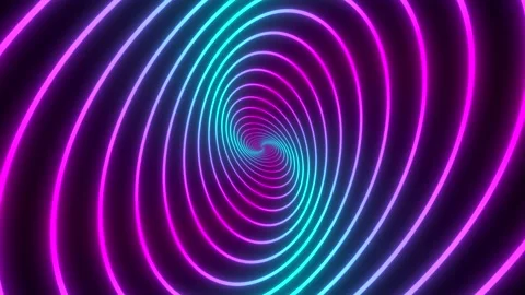 Minimal thin fluorescent spiral in infinite rotation. Stock Footage 172315599