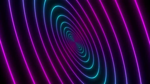 Minimal thin fluorescent spiral in infinite rotation. Stockbeeldmateriaal 172428958