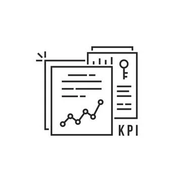 Minimal thin line kpi icon like scorecard Stock Illustration