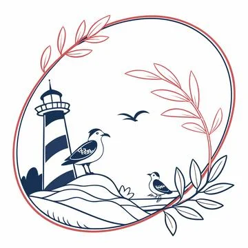 Minimal Thin Oval Border Set with Smooth Outline Vector Stock Illustration