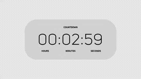 Minimal Three to Two Minute Countdown Timer Display Stock Footage 342003639