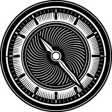 Minimal time management symbol abstract circular Stock Illustration