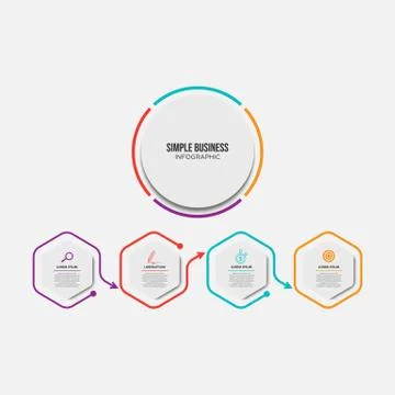 Minimal timeline infographic template 4 options or steps Stock Illustration