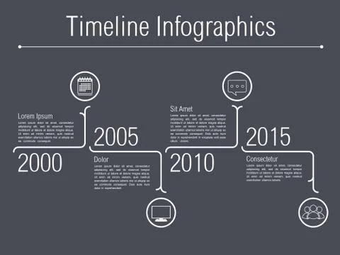 Minimal Timeline Infographics Stock-Illustration