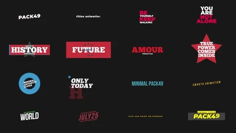 Minimal Titles Pack49 After Effects stock