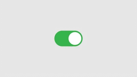 Minimal toggle switch on off animation icon on alpha background, smooth loo.. Stock Footage 314604742